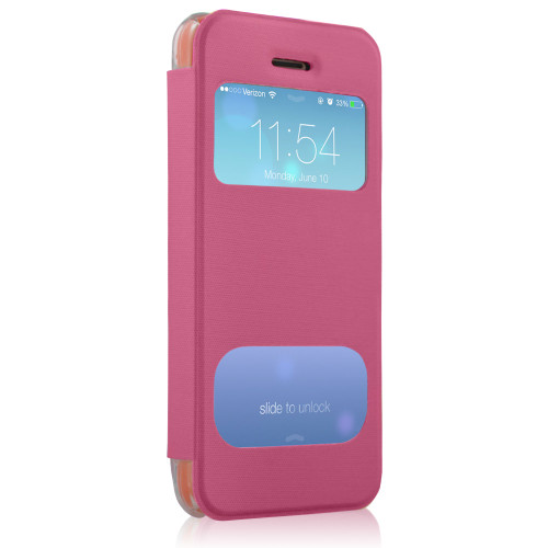 New HyperGear ID Flip Cover with Clear Back for Apple iPhone 5c - Pink # 12790