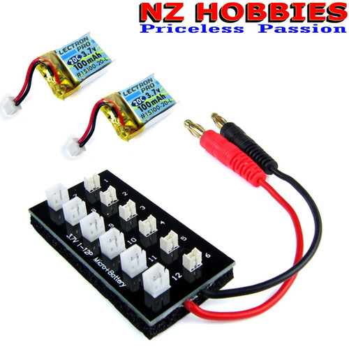 Lectron 3.7v 100mAh 20C Lipo w/ Paraboard Parallel Charging Board Proto X & SLT