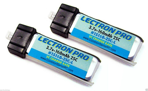 2 Lectron 1S 3.7V 160mAh 25C Lipo Battery FOR HobbyZone Champ Force FHX/MH-35