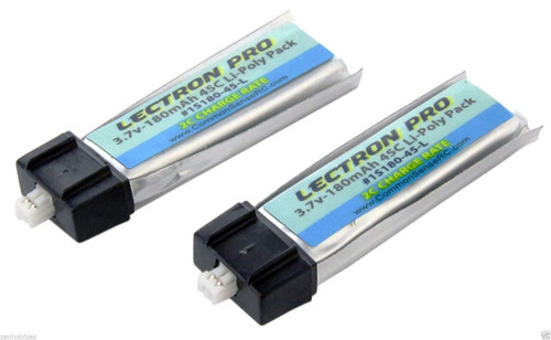 New 2 pcs Lectron 1S 3.7V 180mAh 45C Lipo Battery FOR Blade MCX MCX2 MCX 2 m CX