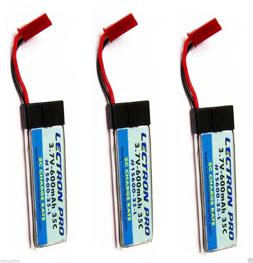 New Lectron Pro 3.7 volt 600mAh 35C LiPo Battery For Blade 180 QX 3 pcs/packs