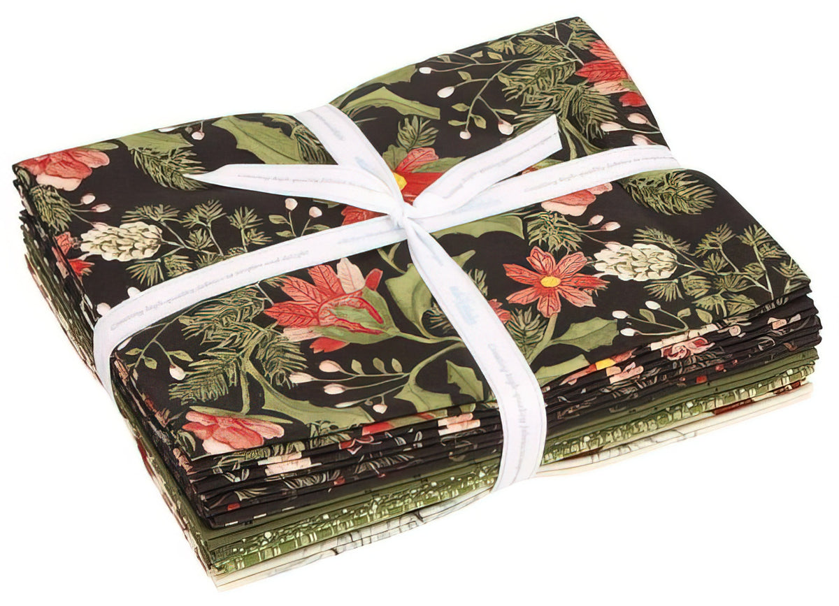 Riley Blake - Adel in Winter - Mocha 1 Yard Bundle by Sandy Gervais 12 pcs