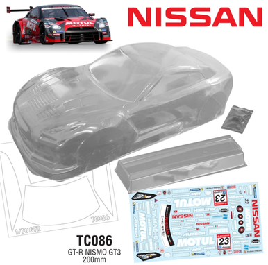 Team C Racing 1/10 Nissan GTR 200mm Clear Body Set