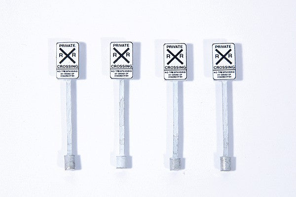 JL Innovative Design 854 HO Private Railroad Crossing Sign Set (Pack of 4)