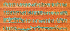 Preiser 79000 N Scale Unpainted Assorted People & Animals Figure (Set of 120)