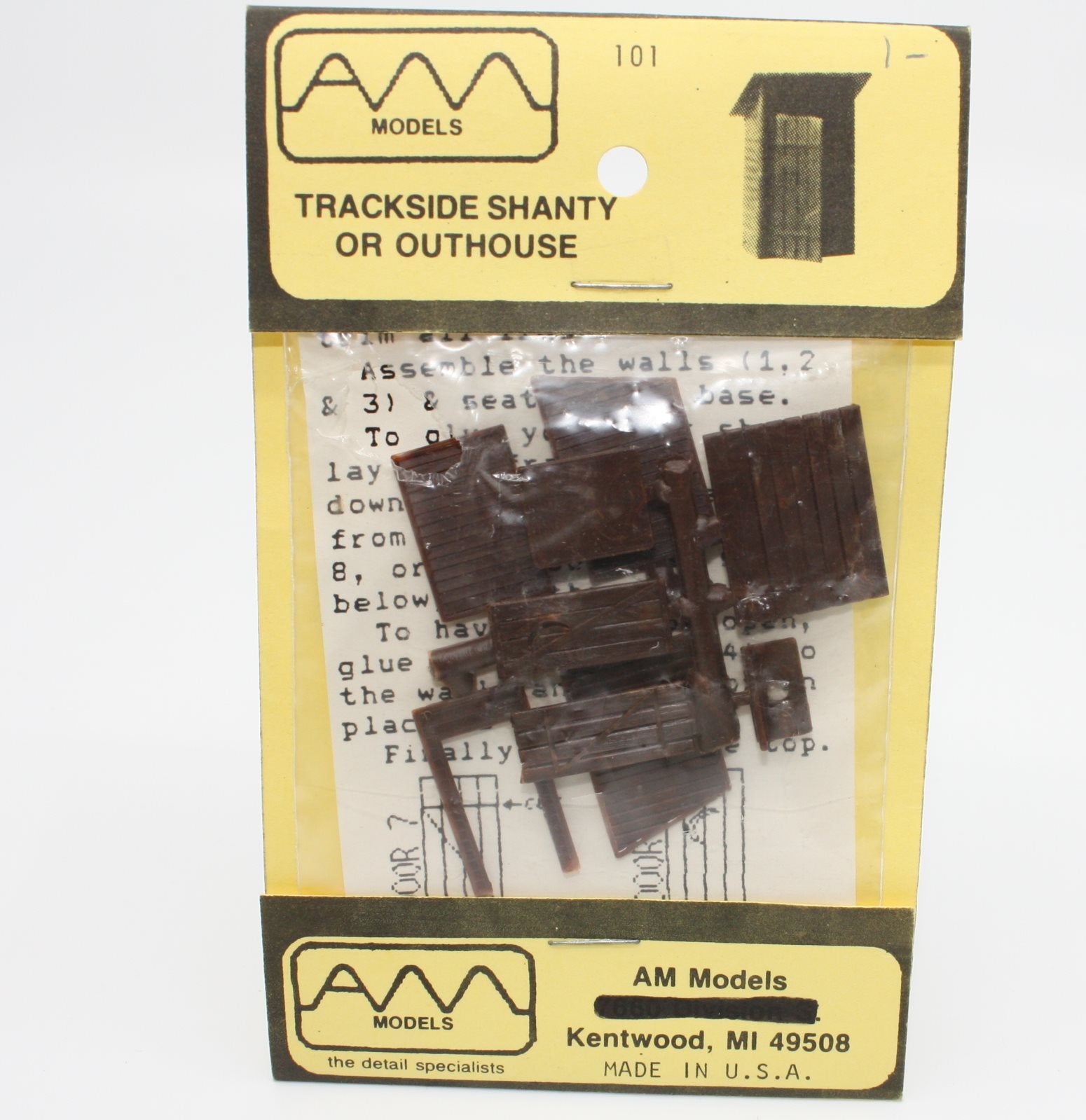 AM Models 101 HO Trackside Shanty Or Outhouse Building Kit