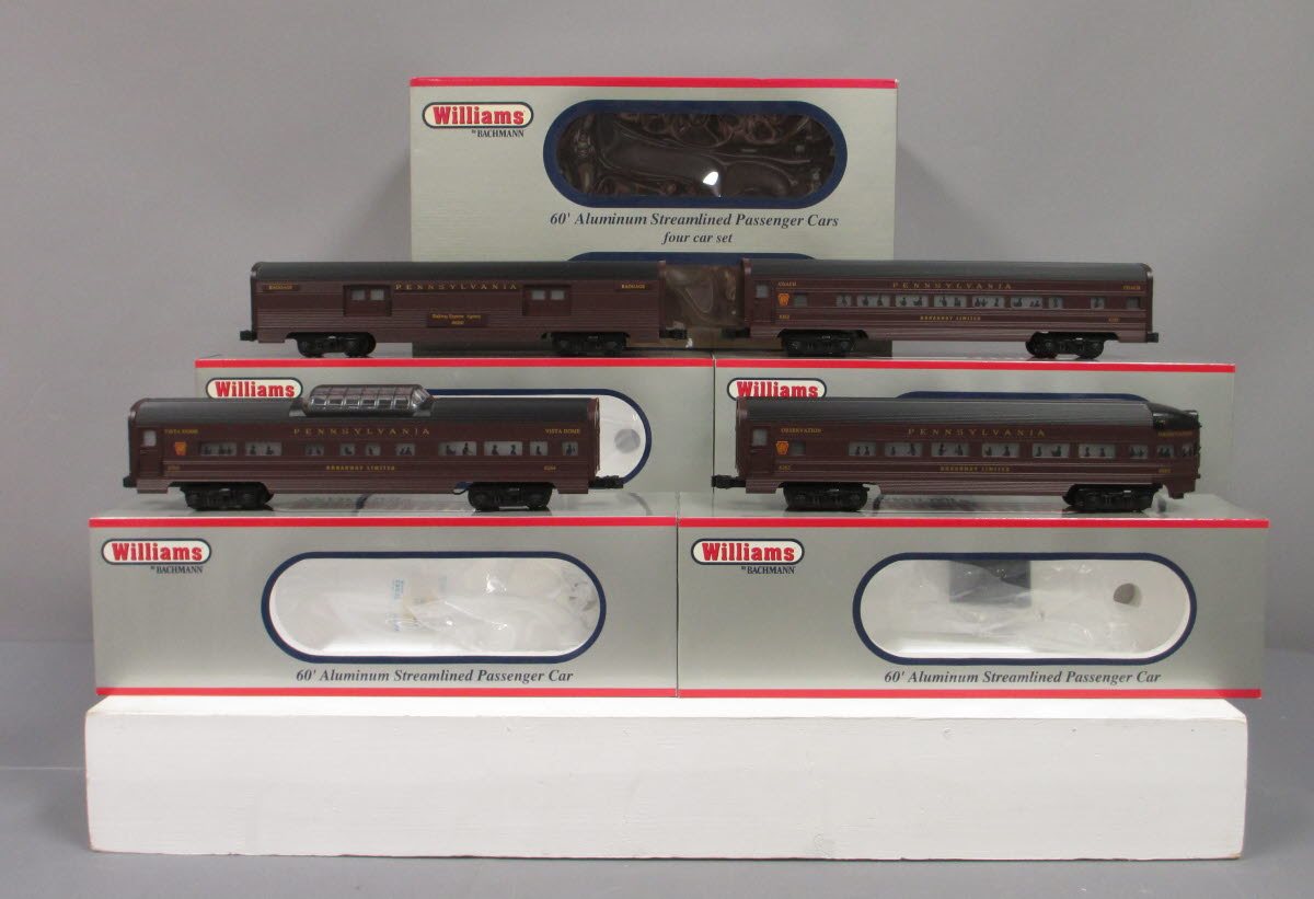 Williams 43056 PRR 60 Ft. Streamline Passenger Car (Pack of 4)