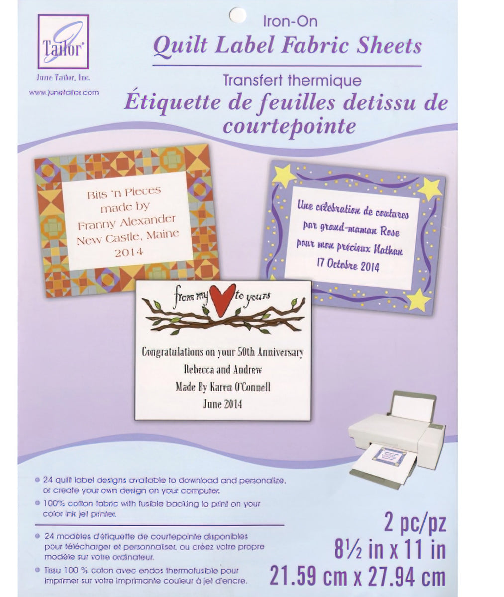Quilt Label Fabric Sheets 2ct