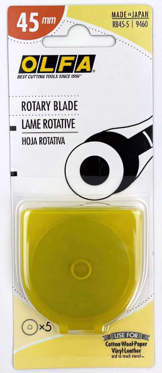 Olfa 45mm Replacement Rotary Blades 5 pack