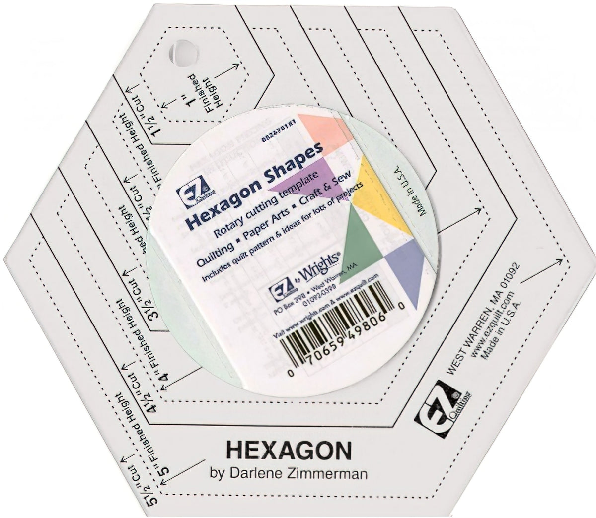 Rotary Cutting Shapes Hexagon Clear