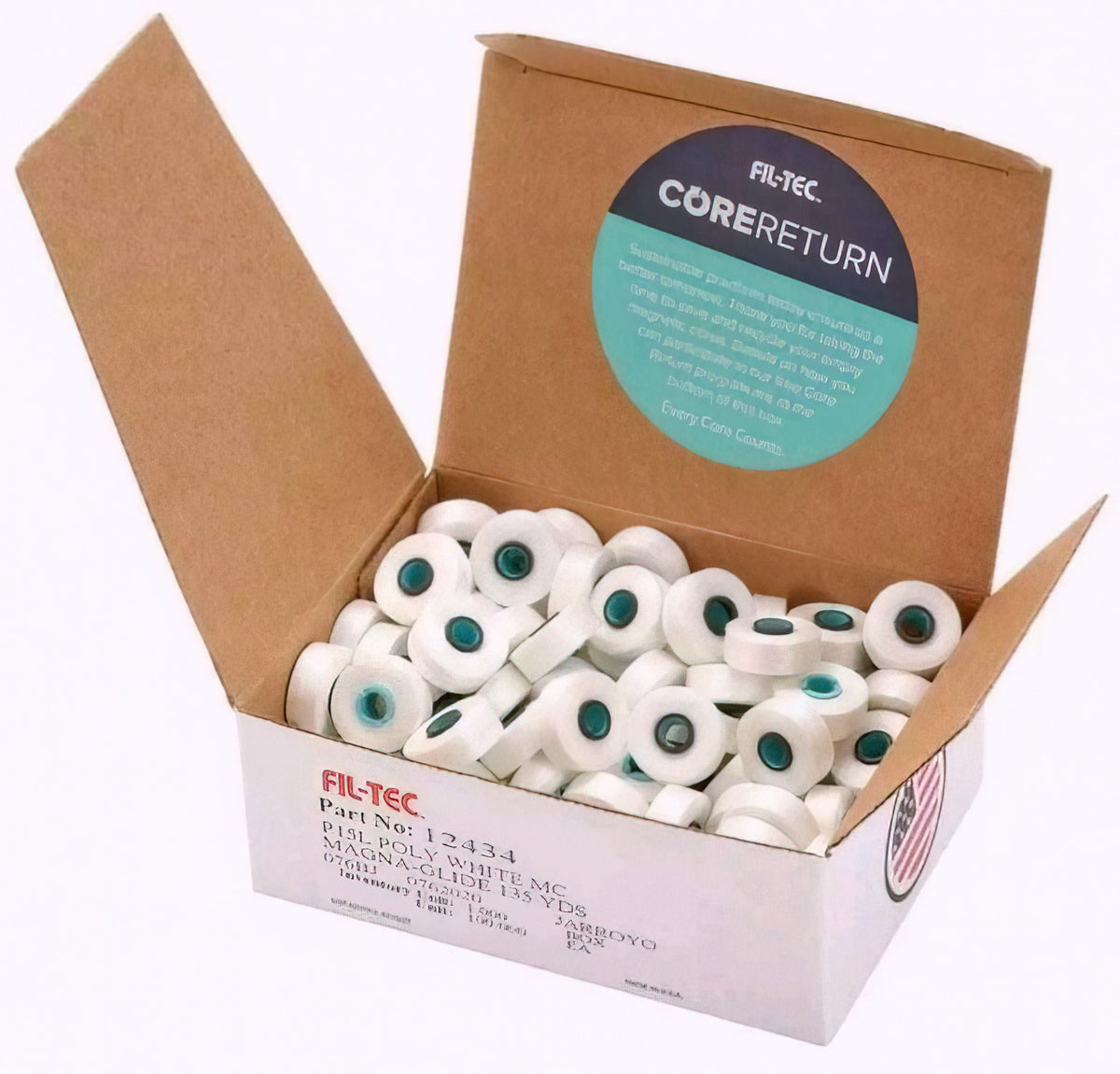 Magna-Glide Poly Classics Style L 135yd Prewound Bobbins 100 Count White