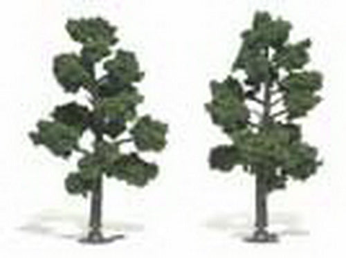 Woodland Scenics TR1513 N/HO/O 5" - 6" Medium Green Realistic Trees (Pack of 2)