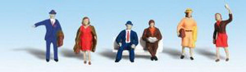 Woodland Scenics A1839 HO Scenic Accents Commuter People Figures (Set of 6)