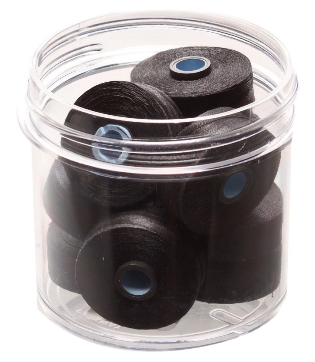 Magna-Glide Delights Style M Jumbo 132yd Prewound Bobbins Black 10 Jar by Fil-Tec