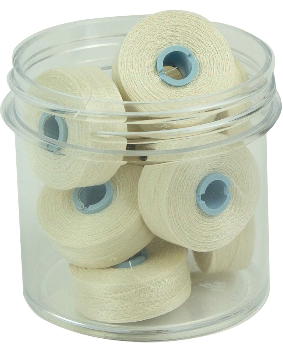 Magna-Glide Delights Style M Jumbo 132yd Prewound Bobbins Cream 10 Jar by Fil-Tec