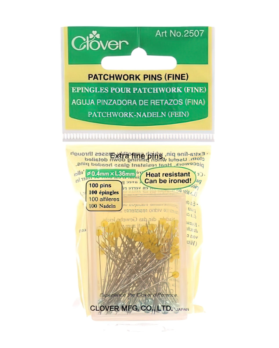 Clover Patchwork Glasshead Pins Size 30 - 1 1/2in 100ct