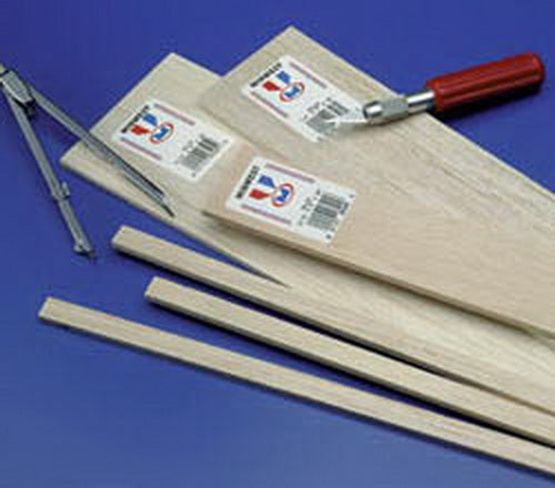 Midwest Products 6036 3/32" x 1/4" x 36" Balsa Wood Strips (Pack of 30)