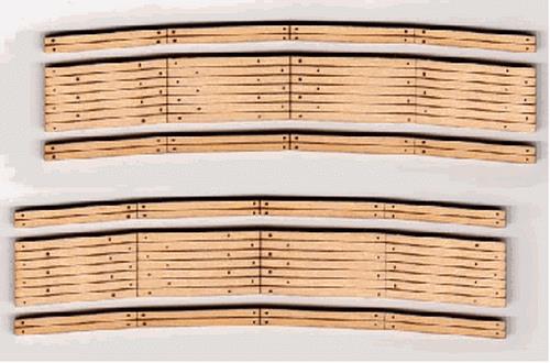 Blair Line 028 N 2-Lane 18"-20" Curved Laser-Cut Wood Grade Crossing (Pack of 2)