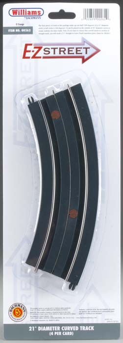 Williams 00262 O E-Z Street 21" Diameter Curve Track (Pack of 4)
