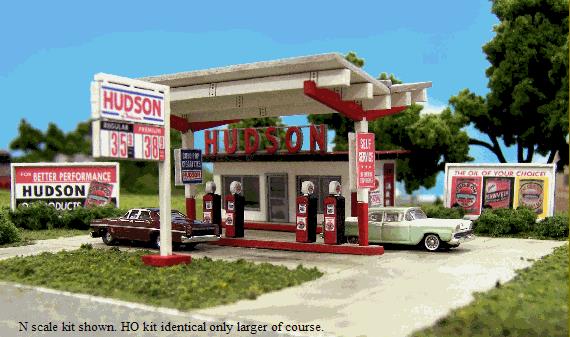 Blair Line 1002 N Hudson Oil Gas Station Laser-Cut Building Kit