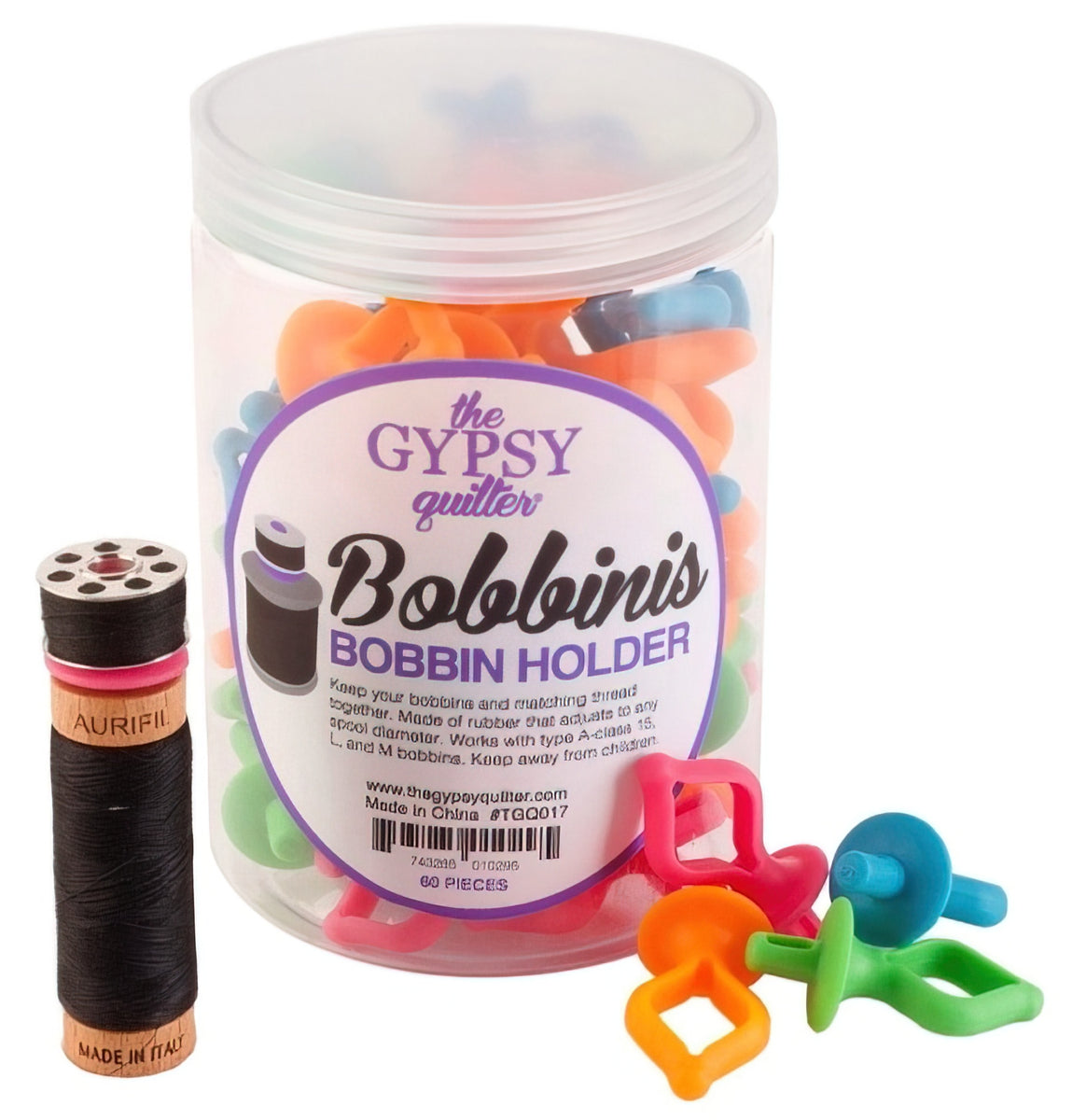 The Gypsy Quilter Bobbini Bobbin Holders 60pc Jar