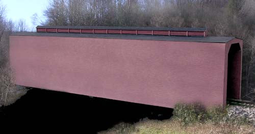 B.T.S. 7141 Sn3 Howe Thru-Truss Covered Bridge Kit