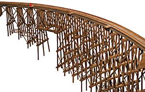 JV Models 2016 HO Scale Curved Wood Trestle Bridge