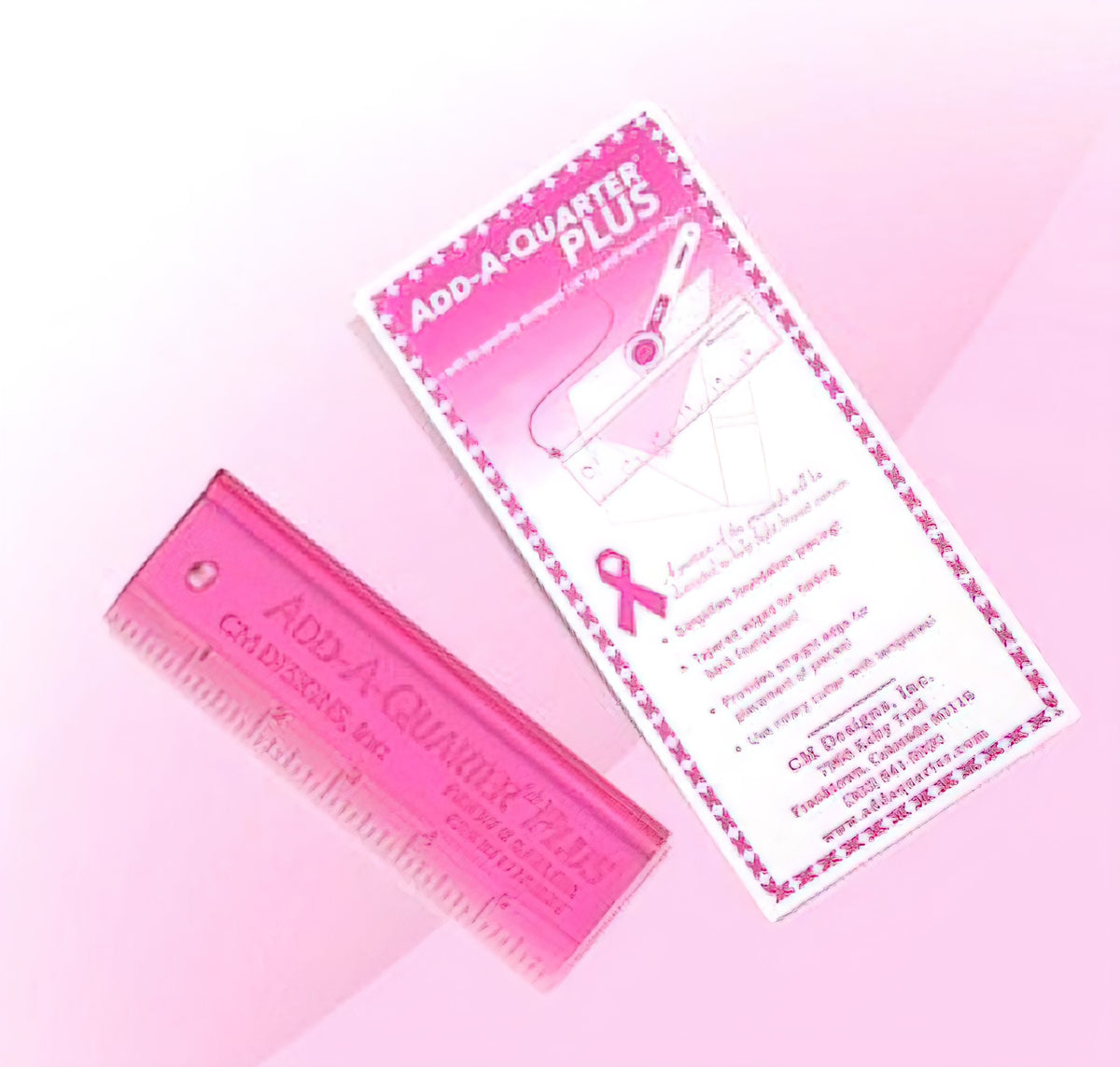 Pink Add-A-Quarter 1 in x 6 in Ruler