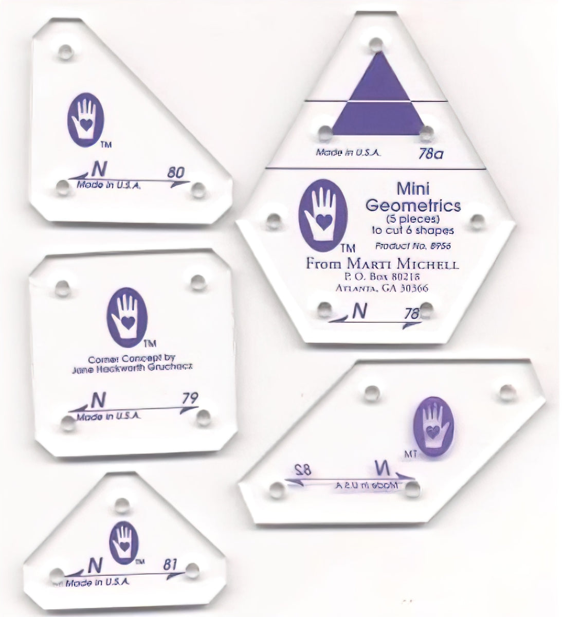 Perfect Patchwork Templates Set N Mini Geometrics by Marti Michell