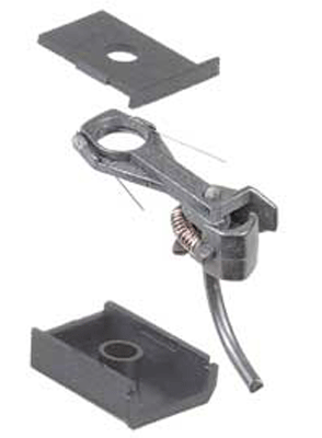 #145 Whisker Self-Centering Metal Knuckle Couplers - Kit - Magne-Matic -- Short 1/4" Overset Shank w/#242 Draft Gear Boxes - 2 Pairs
