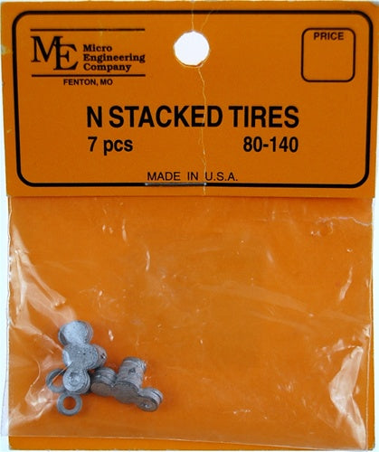 Micro Engineering 80-140 NScale White Metal Castings Stacked Tires (Pack of 7)
