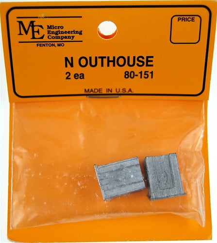 Micro Engineering 80-151 N White Metal Castings Outhouses (Pack of 2)