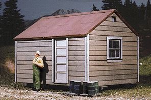 American Model Builders 79 Laser Art Long Bell Shack 3x2.25x2.25" S Scale Kit