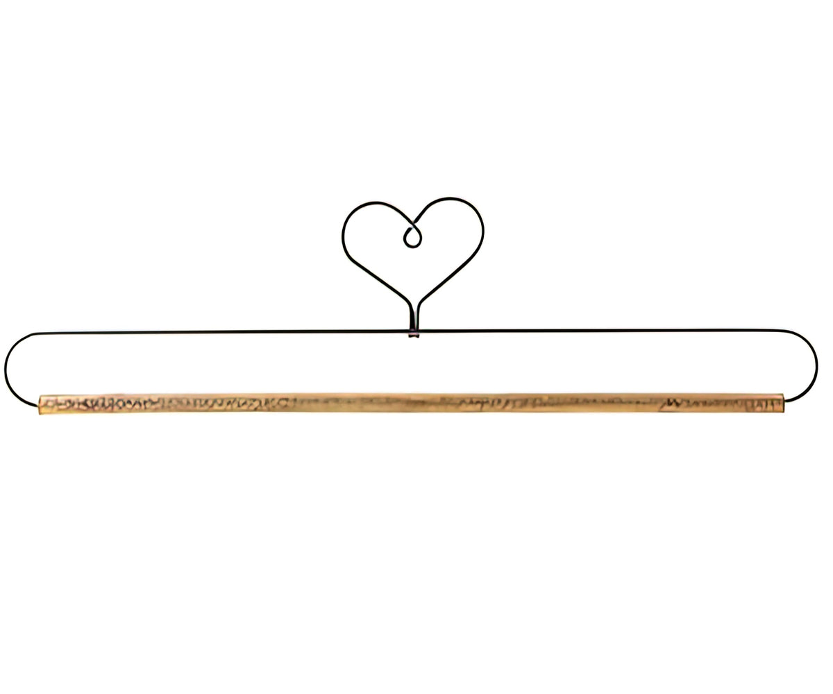 Dark Gray - 12in Heart Holder With Stained Dowel by Ackfeld