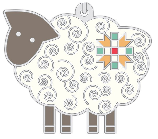 Lori Holt Home Town Enamel Charm Happy Sheep