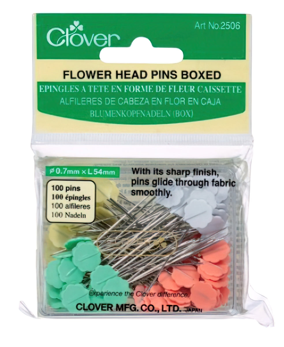 Clover Flower Head Pins Size 32 - 2in 100ct 4 colors