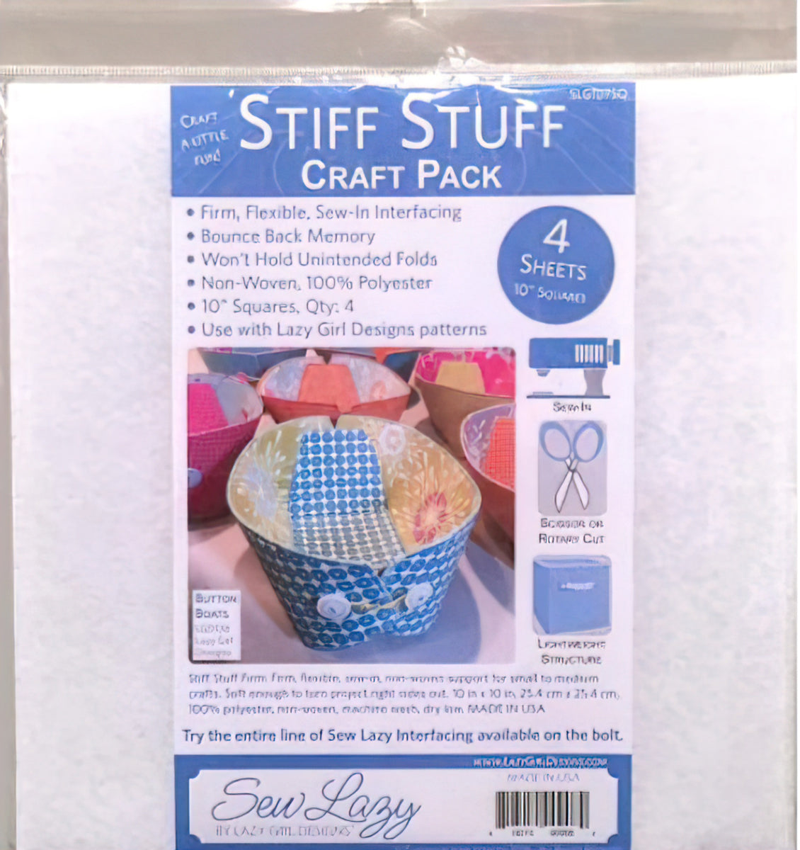 Stiff Stuff 10in Squares Craft Pack by Lazy Girl Designs