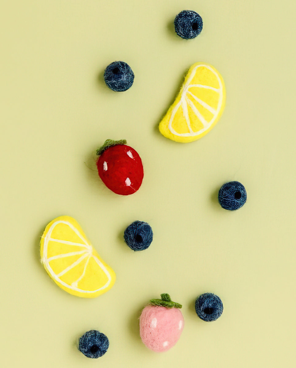 Wool Felt Lemons & Berries 10pcs by Kimberbell