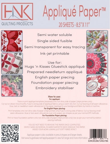 Applique Paper 20 pack by Hugs 'n Kisses