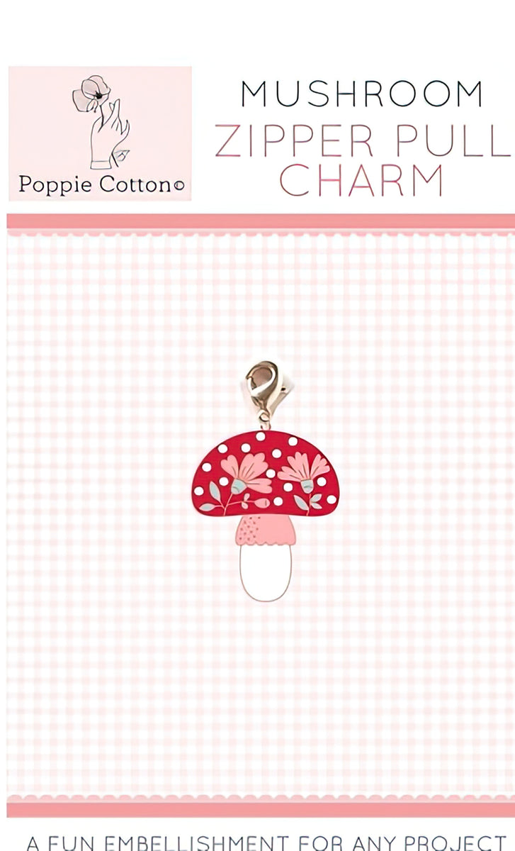 Mushroom Zipper Pull Charm by Poppie Cotton