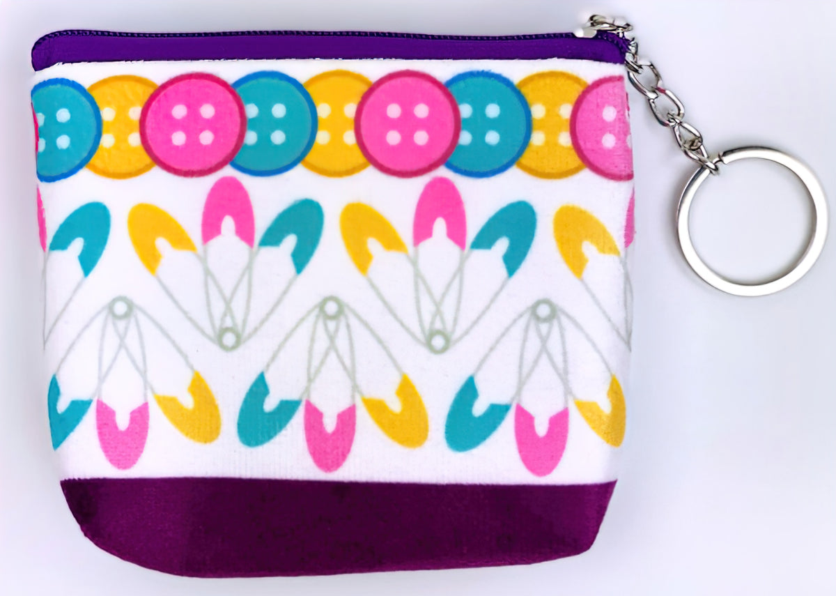 Buttons & Pins Zipper Pouch