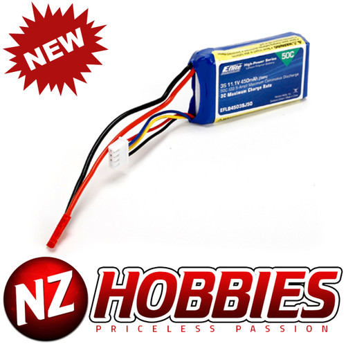 E-Flite 450mAh 3S 11.1V 50C LiPo, 18AWG JST # EFLB4503SJ50