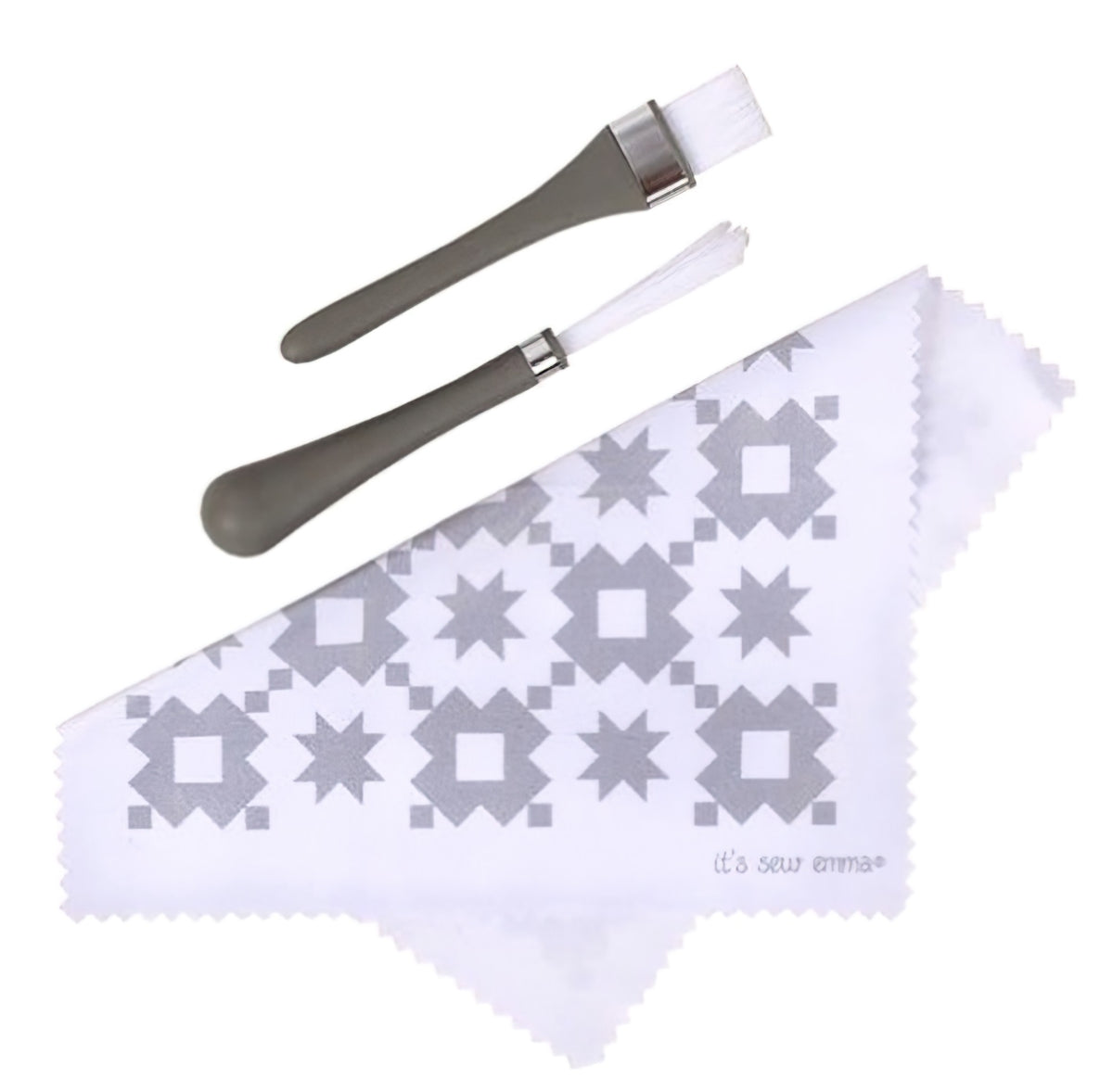Oh Sew Clean - Grey Brush and Cloth Set by It's Sew Emma