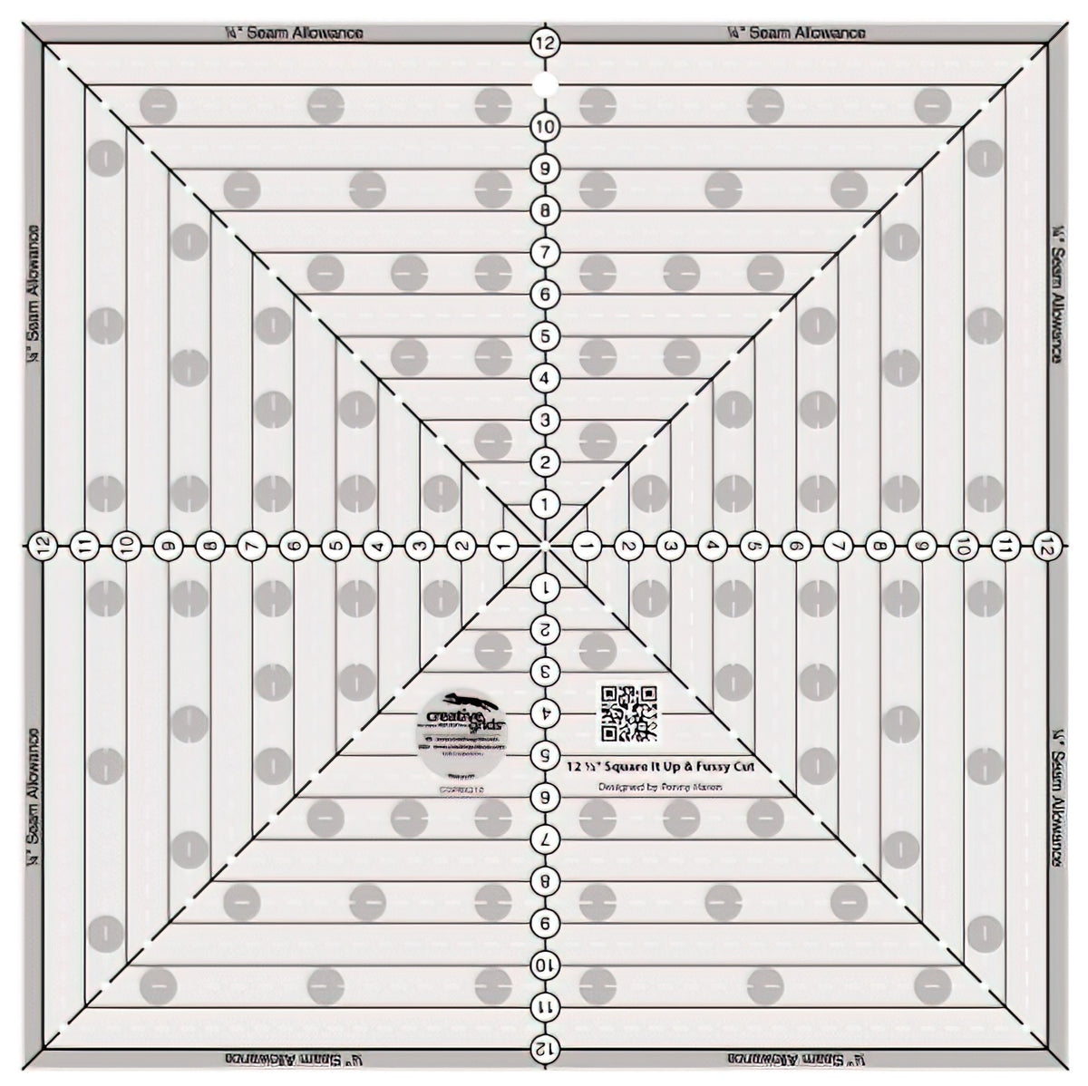 Creative Grids 12-1/2in Square It Up or Fussy Cut Square CGRSQ12