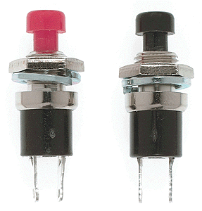 Switches -- Push-Button SPST Momentary - Normally Open 1/4".64cm pkg(2)