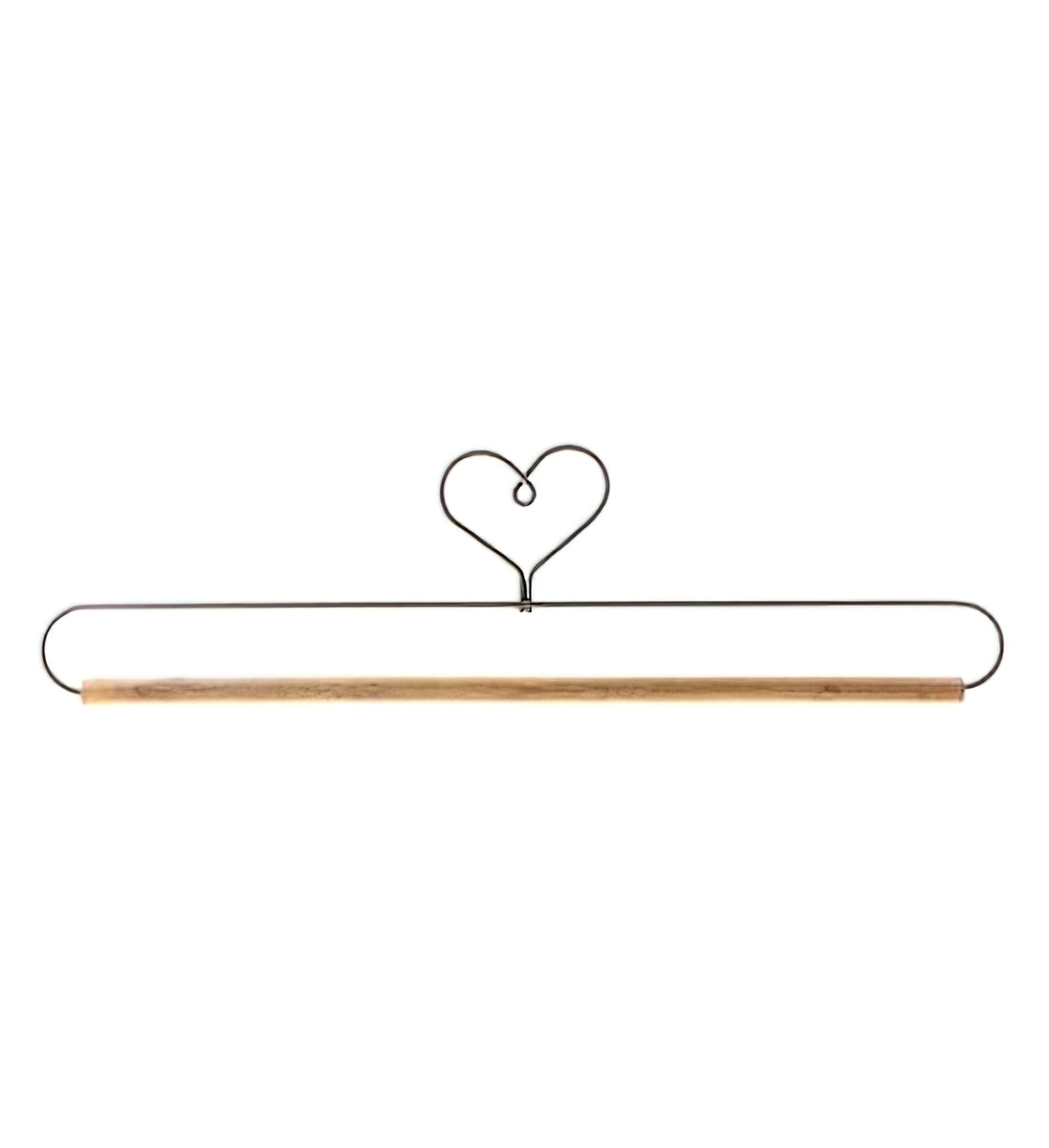 12in Heart Holder With Stained Dowel Gray by Ackfeld