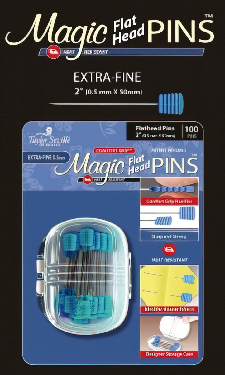 Magic Pins - 219959 FLAT Head EXTRA Fine 100 pins by Taylor Seville