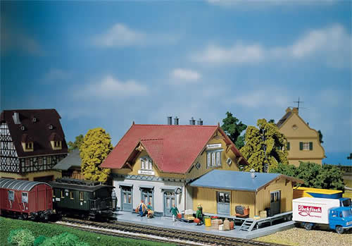 Faller 110097 HO Scale Blumenfeld Depot -- 9-1/4 x 5-1/4" 24 x 13.5cm