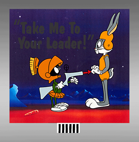 Looney Tunes Marvin Martian Animated Billboard -- Large for HO and O Scales: 4 x 3-13/16" 10.2 x 9.7cm