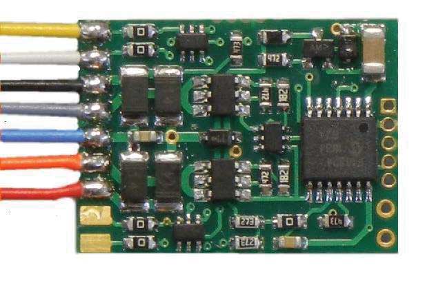 D13W 4-Function DCC Control Decoder - Wired -- Single 1.03 x .63 x .19"26 x 16.5 x 4.7mm